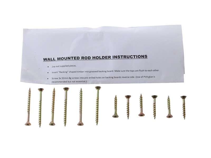 Wall Mount Plywood Rod Rack Set - 4 Rod