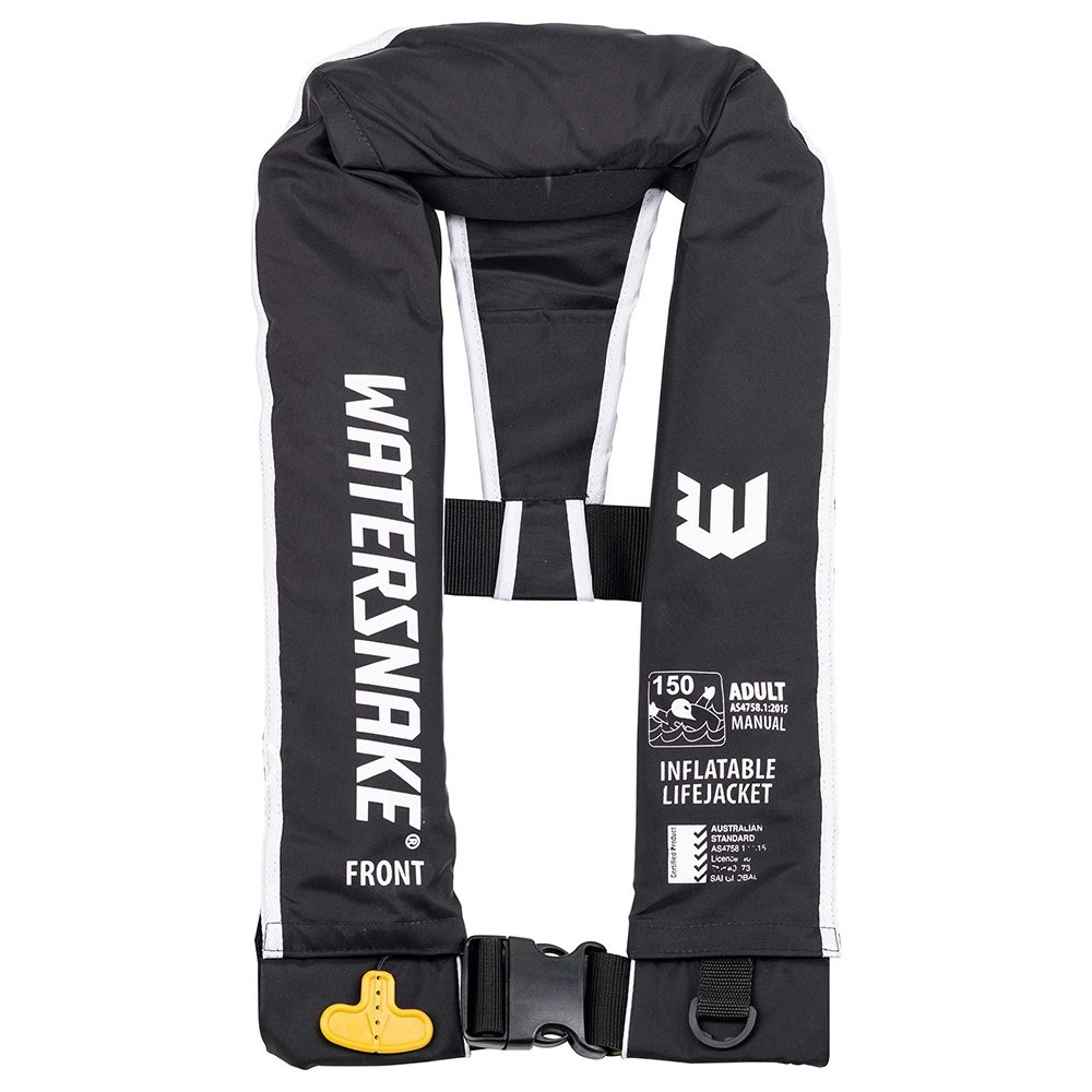 Watersnake Manual Level 150 Inflatable PFD Life Adult Jacket Black