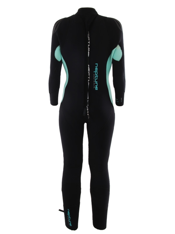 Neptune Amulette Neoprene Womens Semi-Dry Dive Wetsuit Black/Aqua 7/5mm Size 10