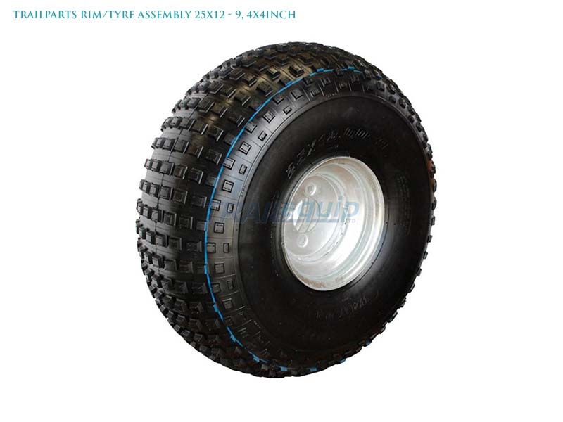 Trailparts Galvanised Trailer Wheel Rim and Tyre Assembly 8-12in