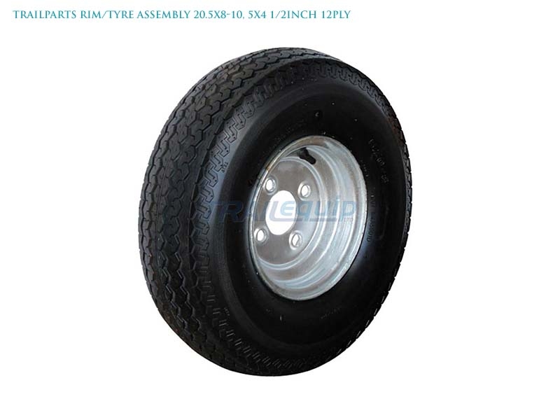 Trailparts Galvanised Trailer Wheel Rim and Tyre Assembly 8-12in