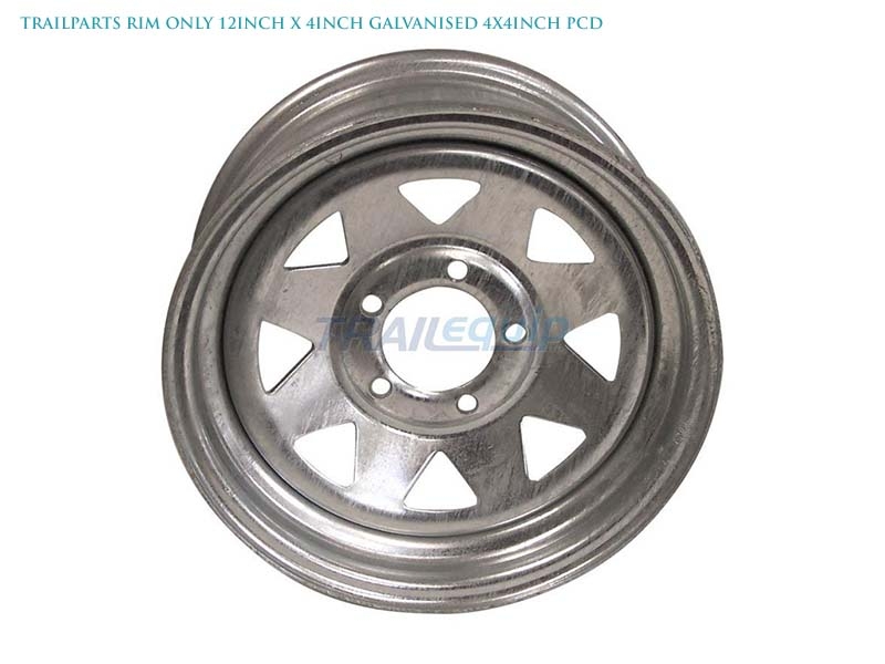 Trailparts Rim Only 12inch x 4inch Galvanised 4x4inch PCD