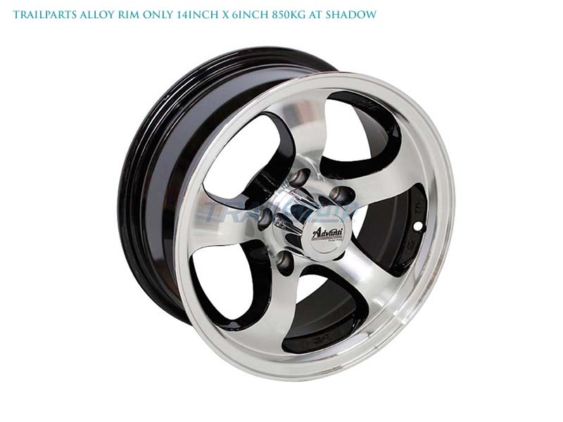 Trailparts Alloy Rim Only 14inch x 6inch 850kg AT Shadow