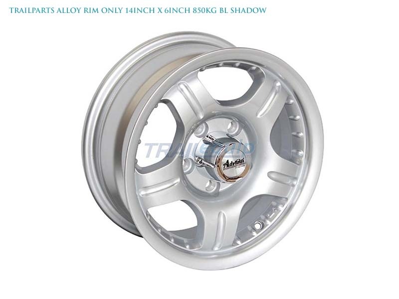 Trailparts Alloy Rim Only 14inch x 6inch 850kg BL Shadow
