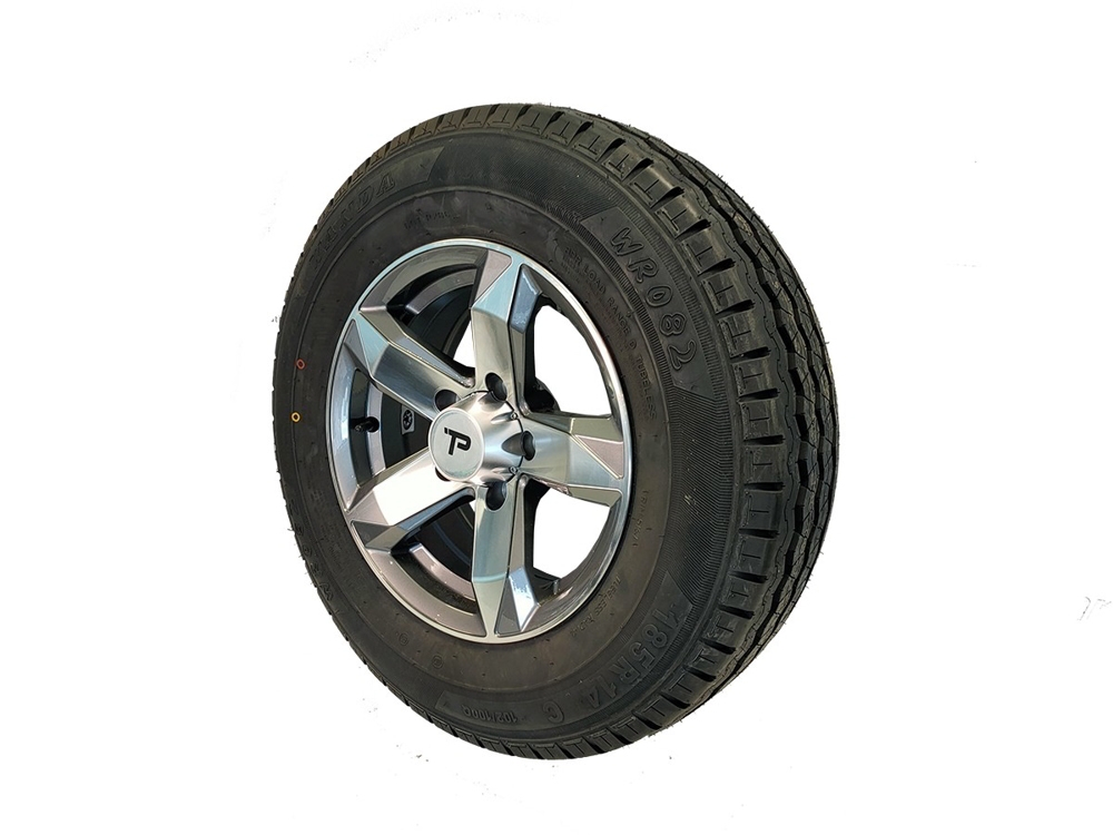 Trailparts Wheel Assembly On Kantana Gunmetal Alloy Rim 185R14C Tyre 850kg