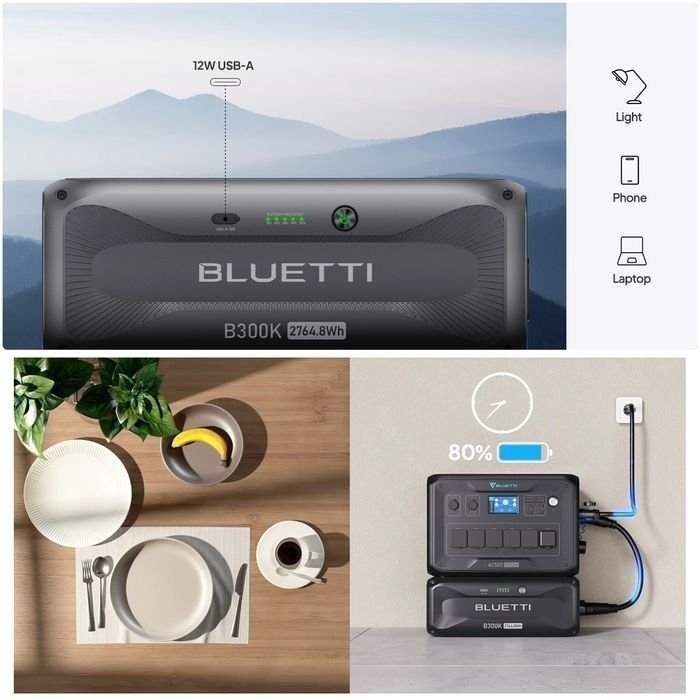 BLUETTI B300K Expansion Battery and USB/12VDC Power Station 2765Wh
