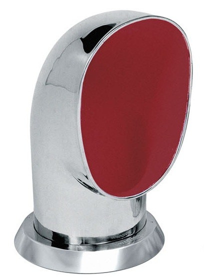 VETUS Yogi S Stainless Steel Cowl Ventilator 125mm with Red Interior