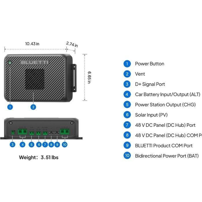 BLUETTI Charger 2 Alternator and Solar Dual DC Charger 1200W