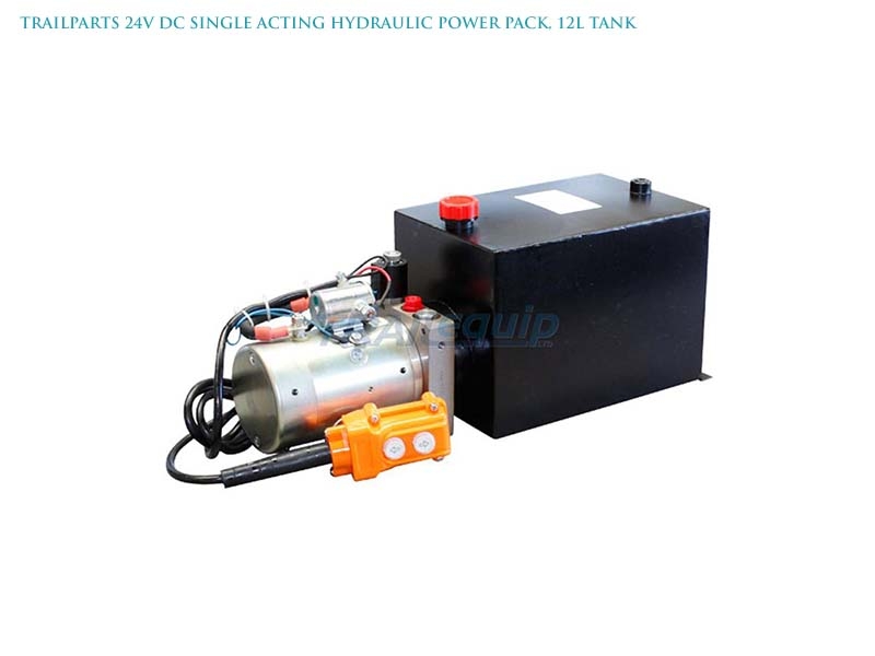 Trailparts 24V DC Single Acting Hydraulic Power Pack 12L Tank