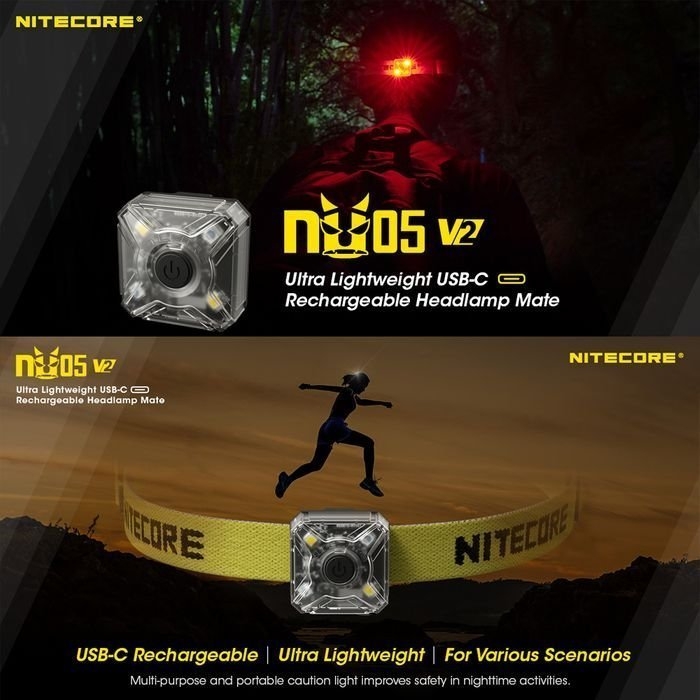 NITECORE NU05 V2 Mini USB Headlamp Mate 40 Lumen