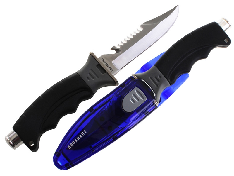 Neptune Attack Dive Knife with Sheath and Straps Blue