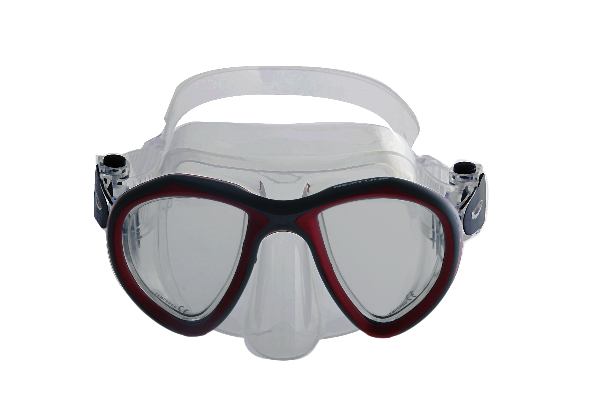 Neptune Titan Adult Dive Mask Red