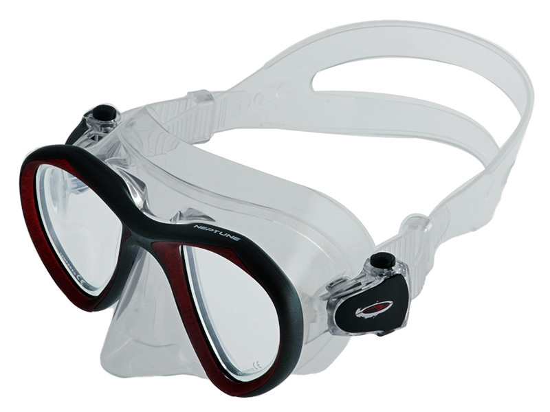 Neptune Titan Adult Dive Mask Red