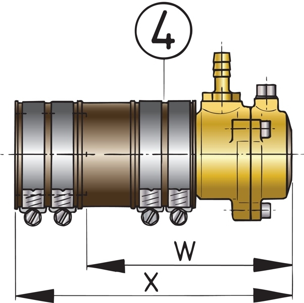 VETUS Bronze Flexible Inner Bearing with Dual Lip Seal