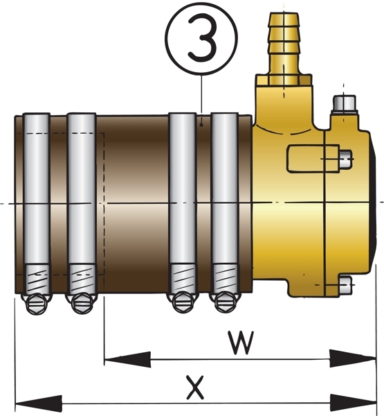VETUS Bronze Flexible Inner Bearing with Dual Lip Seal